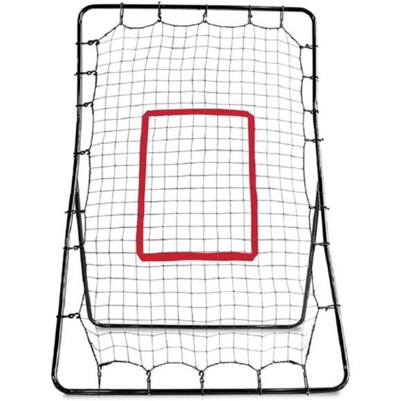 PitchBack Baseball and Softball Pitching Net & Rebounder, Black/Red,2' 9"x4' 8" - Picture 1 of 7